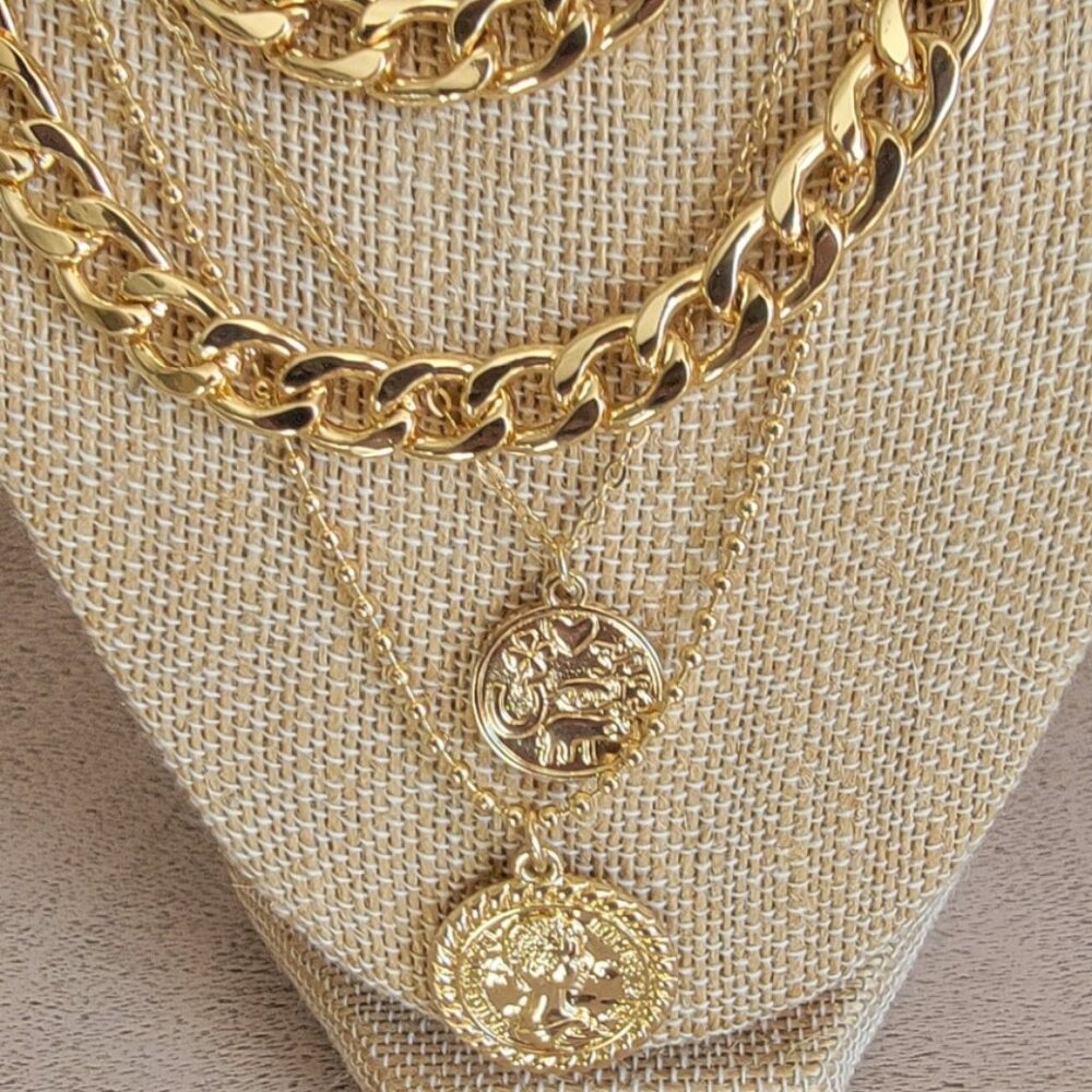 Gold Plated Layer Necklace - Picture 2 of 5